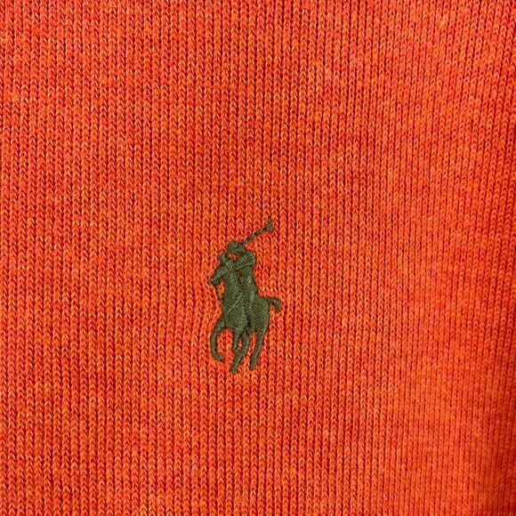 Polo Ralph Lauren Men's Mock Neck 1/4 Zip Sweater Size XL Orange Knit Cotton - Picture 5 of 7
